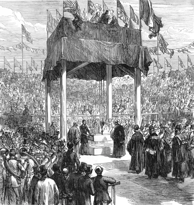 Framed Print : Duke of Edinburgh laying the foundation stone of the Walker Framed Print : Duke of Edinburgh laying the foundation stone of the Walker
