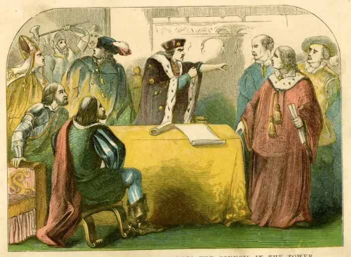 Framed Print : Duke of Gloucester charges council in Tower with treason Framed Print : Duke of Gloucester charges council in Tower with treason