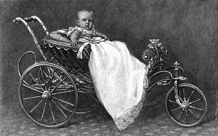 Framed Print : Duke in Pram 1870 Framed Print : Duke in Pram 1870