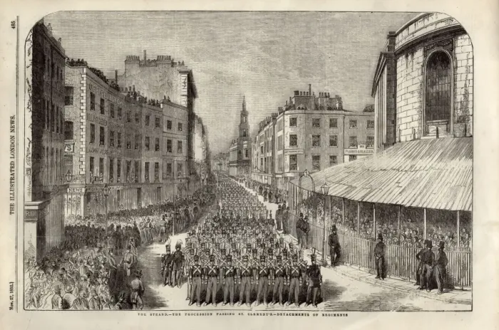 Framed Print : Duke of Welingtons funeral procession 1852