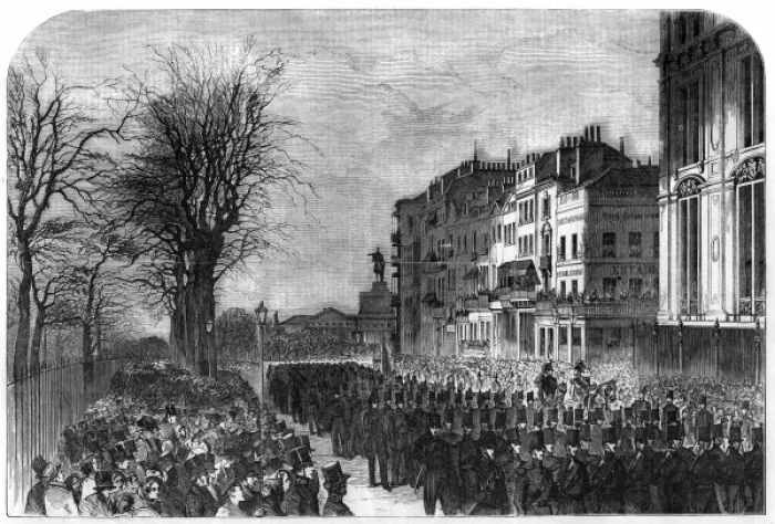 Framed Print : Duke of Wellington funeral procession, Piccadilly Framed Print : Duke of Wellington funeral procession, Piccadilly