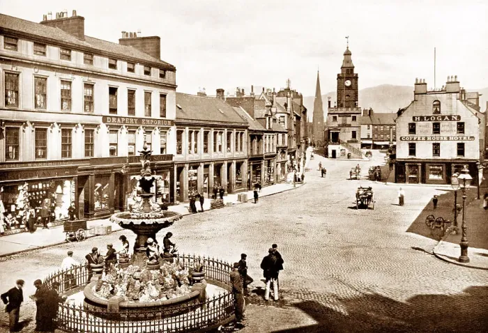 Framed Print : Dumfries High Street early 1900s