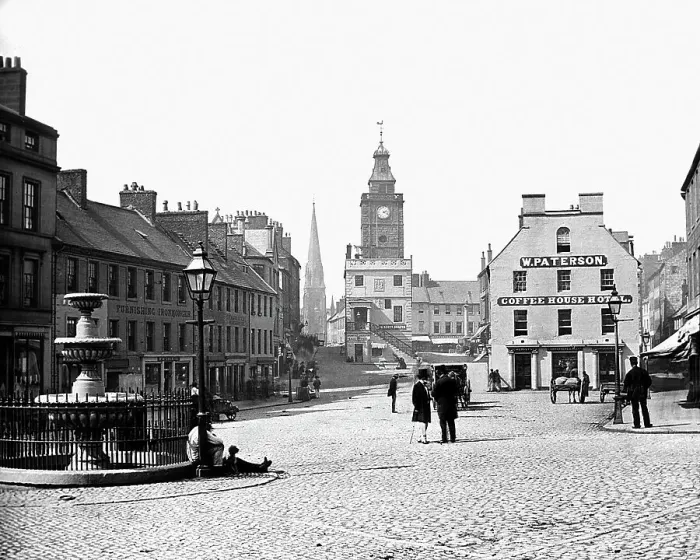 Framed Print : Dumfries High Street Victorian period Framed Print : Dumfries High Street Victorian period