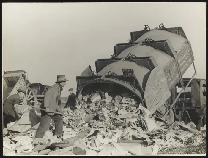 Framed Print : Dumping Rubbish 1940S Framed Print : Dumping Rubbish 1940S