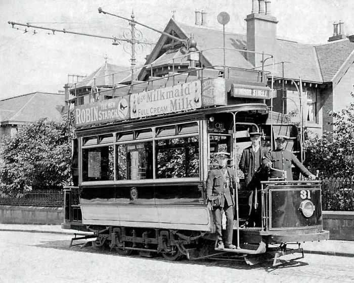 Framed Print : Dundee tram Edwardian period Framed Print : Dundee tram Edwardian period