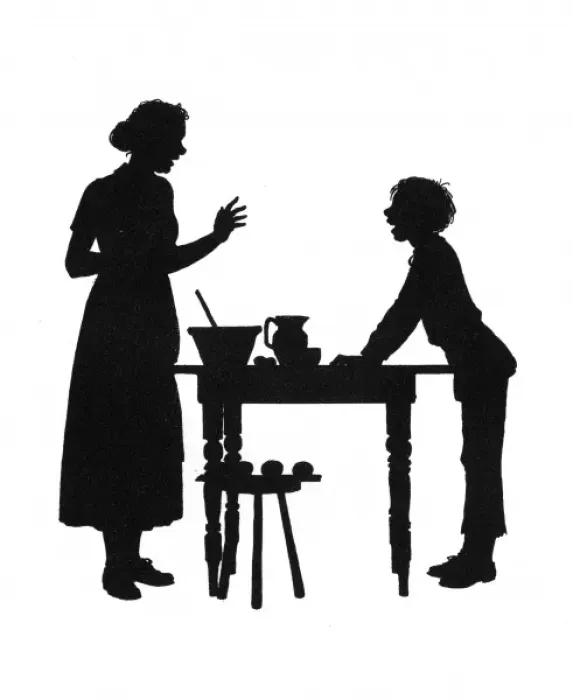 Framed Print : Dunderpate and his mother with the baking Framed Print : Dunderpate and his mother with the baking