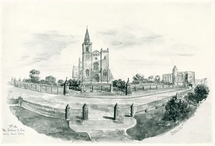 Framed Print : Dunfermline Abbey Roadway From Tower Hill Framed Print : Dunfermline Abbey Roadway From Tower Hill