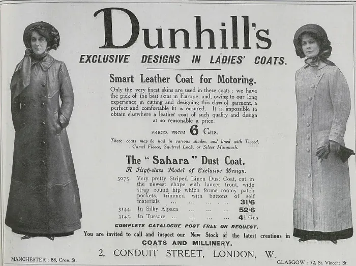 Framed Print : Dunhill's Ladies Motoring Coats Framed Print : Dunhill's Ladies Motoring Coats