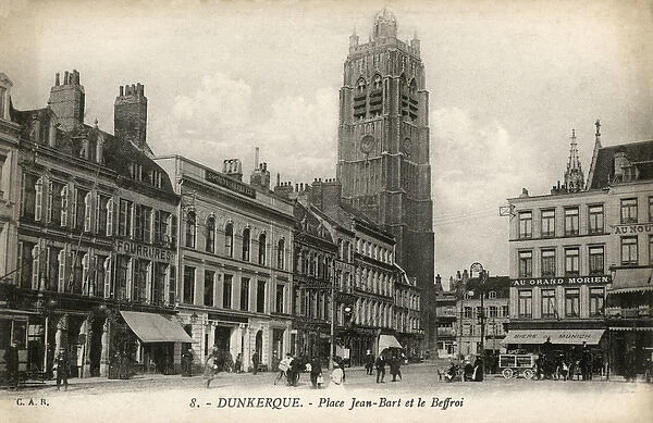 Dunkirk, France - Place Jean-Bart and the Belfry
