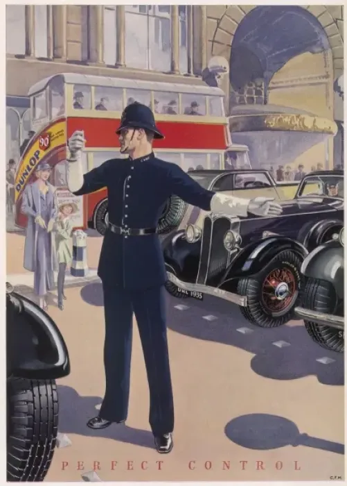 Framed Print : Dunlop advertisement with policeman Framed Print : Dunlop advertisement with policeman