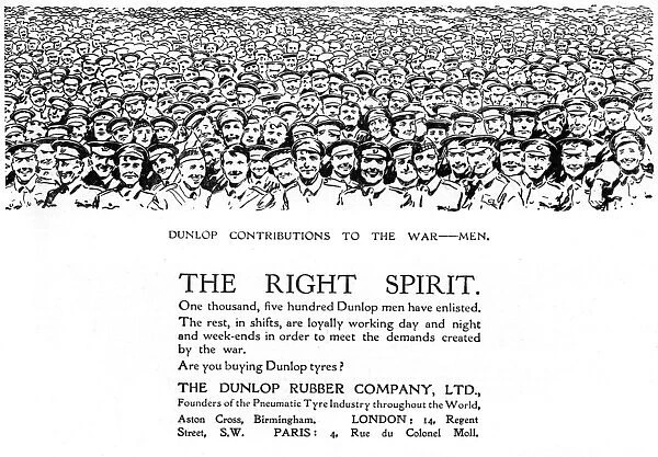 Dunlop advertisement, WW1