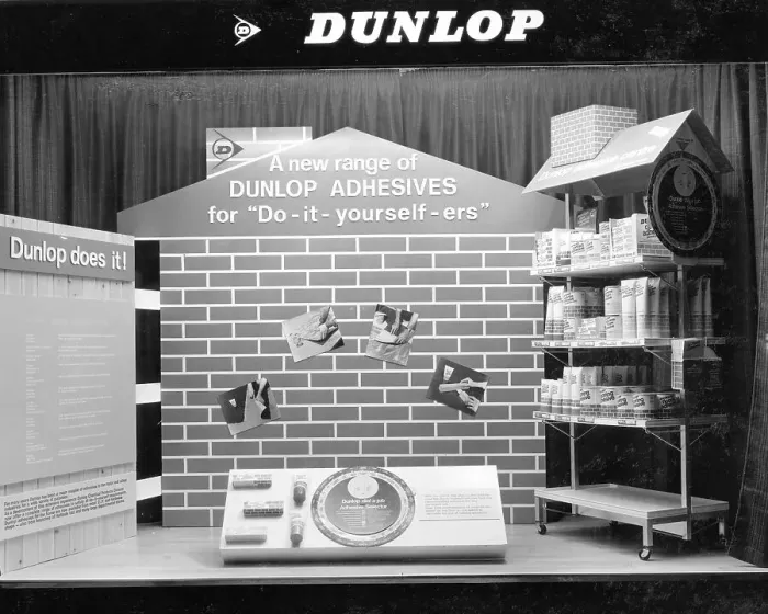 Framed Print : Dunlop adhesives window display Framed Print : Dunlop adhesives window display