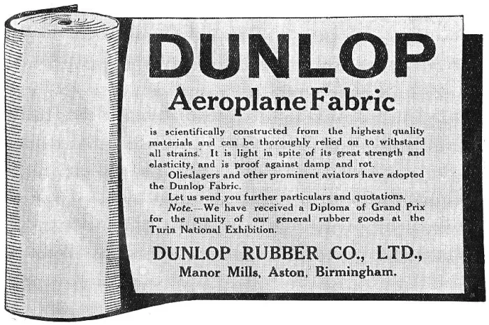 Framed Print : Dunlop Aeroplane Fabrics Are Scientifically Constructed Framed Print : Dunlop Aeroplane Fabrics Are Scientifically Constructed