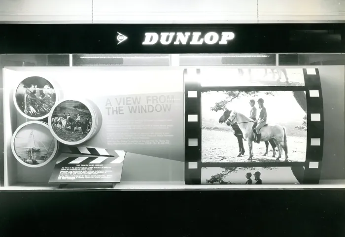 Framed Print : Dunlop Film Library window display Framed Print : Dunlop Film Library window display