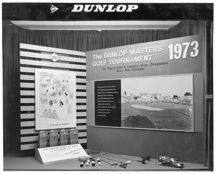 Framed Print : A Dunlop Masters 1973 Golf Tournament window display Framed Print : A Dunlop Masters 1973 Golf Tournament window display