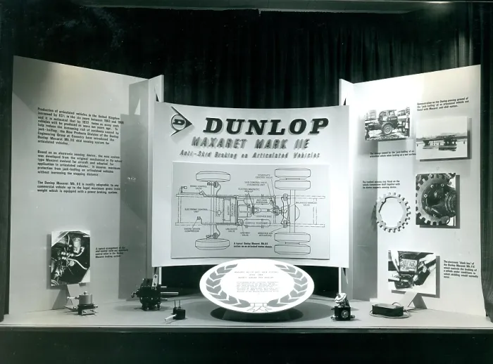Framed Print : Dunlop Maxaret anti-skid window display Framed Print : Dunlop Maxaret anti-skid window display
