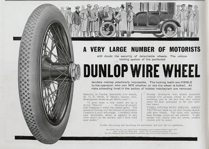 Framed Print : Dunlop wire wheel advert Framed Print : Dunlop wire wheel advert