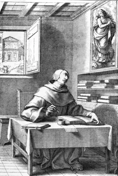 Framed Print : Duns Scotus at Work Framed Print : Duns Scotus at Work