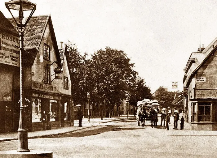Framed Print : Dunstable West Street Corner early 1900s Framed Print : Dunstable West Street Corner early 1900s