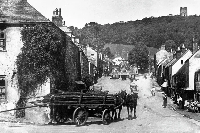 Framed Print : Dunster early 1900's Framed Print : Dunster early 1900's