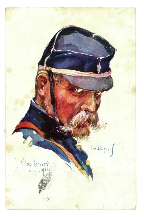 Framed Print : A Dupuis head and shoulders of a French soldier Framed Print : A Dupuis head and shoulders of a French soldier