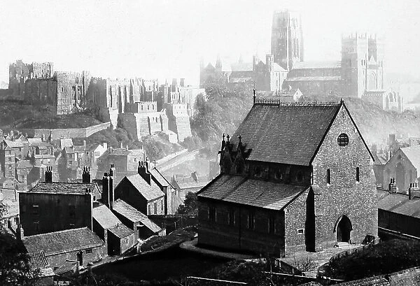 Durham Cathedral, hand tinted photo, Victorian period