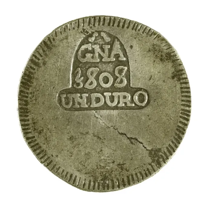 Framed Print : Duro minted in 1808. Coin. SPAIN. Madrid. Army Framed Print : Duro minted in 1808. Coin. SPAIN. Madrid. Army