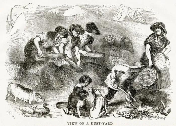 Framed Print : Dust-yard 1850s Framed Print : Dust-yard 1850s