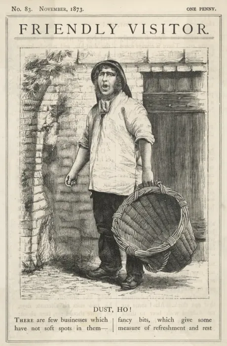 Framed Print : Dustman and Basket Framed Print : Dustman and Basket