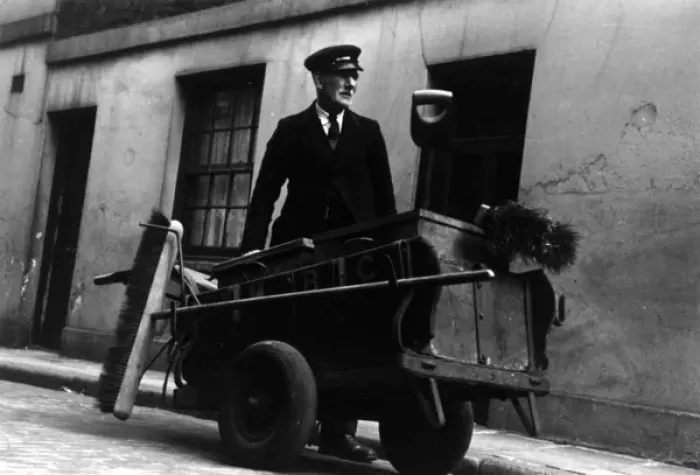 Framed Print : Dustman and Cart Framed Print : Dustman and Cart