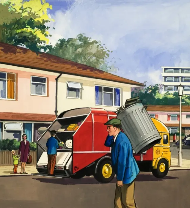 Framed Print : Dustmen. People You See. Dustmen. From Teddy Bear (4 November 1967) Framed Print : Dustmen. People You See. Dustmen. From Teddy Bear (4 November 1967)