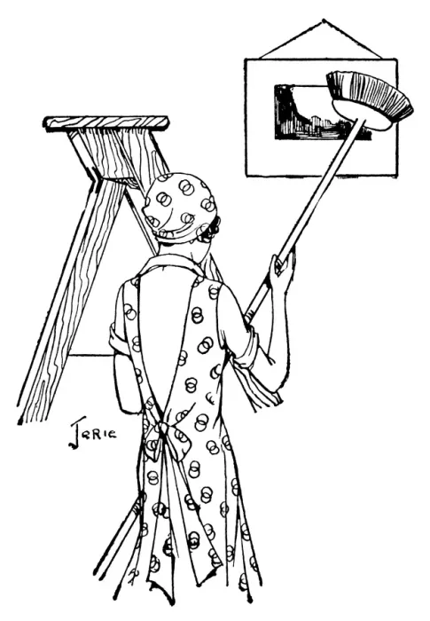 Framed Print : SHE DUSTS. She dusts a picture Framed Print : SHE DUSTS. She dusts a picture
