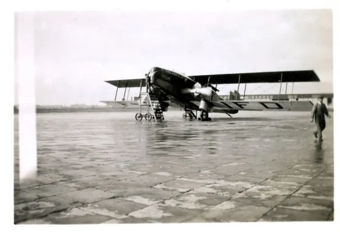 Framed Print : Dutch Airline Golden Boy, cross channel service, Croydon Framed Print : Dutch Airline Golden Boy, cross channel service, Croydon