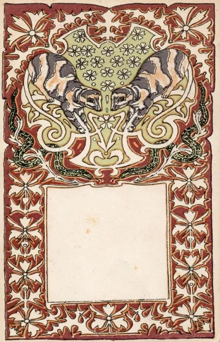 Framed Print : Dutch art nouveau pattern - Salamanders Framed Print : Dutch art nouveau pattern - Salamanders