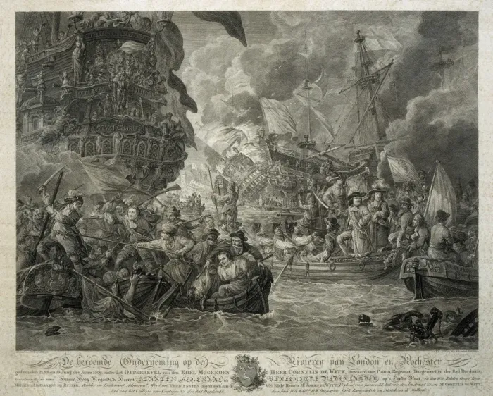 Framed Print : Dutch Attack on the Medway, June 1667. The Dutch Framed Print : Dutch Attack on the Medway, June 1667. The Dutch