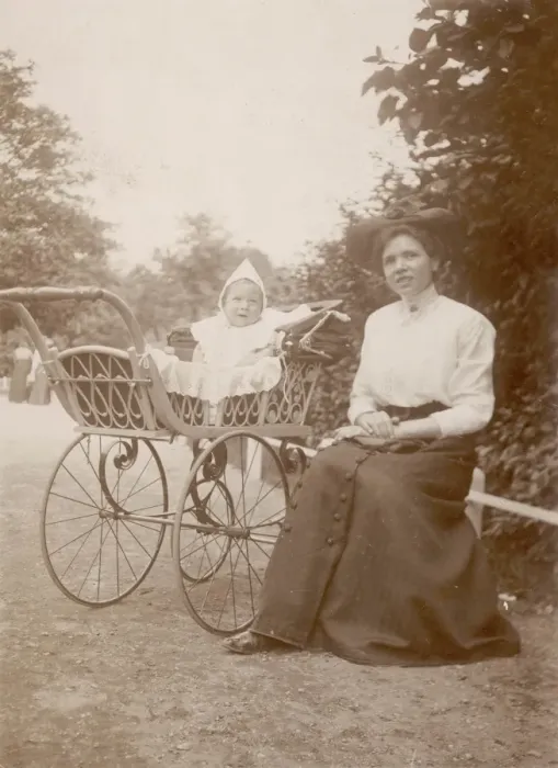 Framed Print : Dutch Baby in Pram 1912 Framed Print : Dutch Baby in Pram 1912