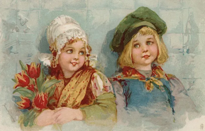 Framed Print : Dutch boy & girl Framed Print : Dutch boy & girl