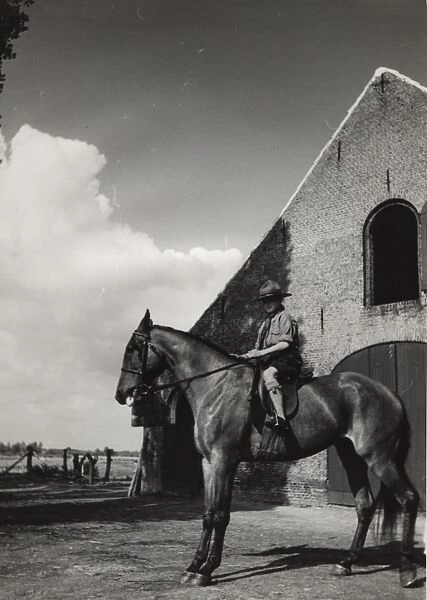 Dutch boy scout on a horse, Holland