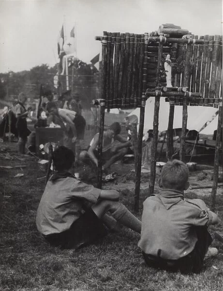 Dutch boy scouts at camp, Holland