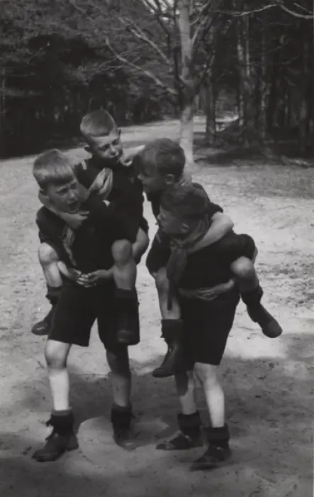 Framed Print : Dutch boy scouts playing piggyback, Holland Framed Print : Dutch boy scouts playing piggyback, Holland
