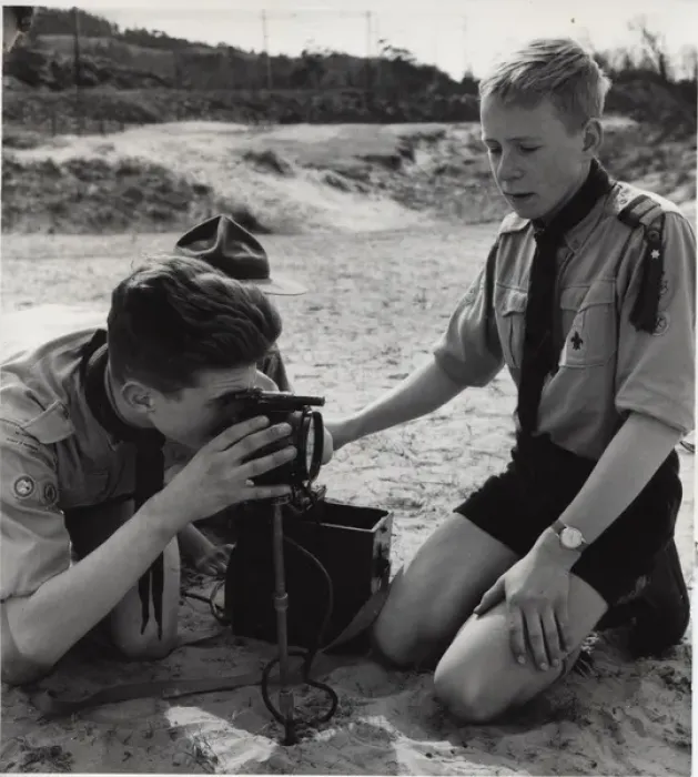 Framed Print : Dutch boy scouts with signalling equipment, Holland Framed Print : Dutch boy scouts with signalling equipment, Holland