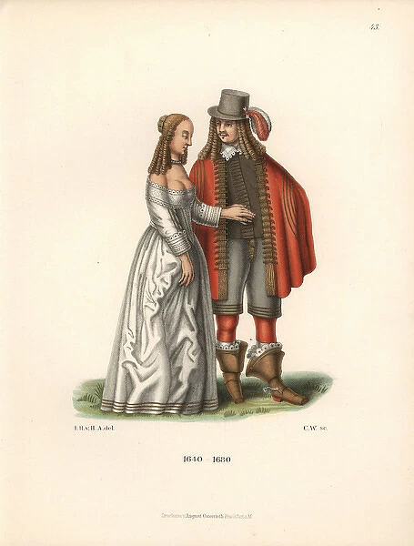 Dutch couple in fashions of the end of the 30 Years War