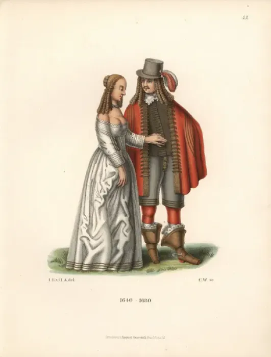 Framed Print : Dutch couple in fashions of the end of the 30 Years War Framed Print : Dutch couple in fashions of the end of the 30 Years War
