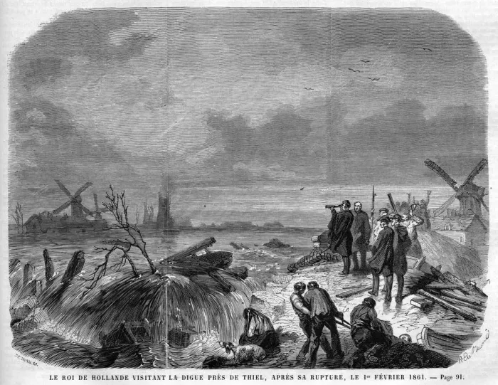 Framed Print : DUTCH DYKES RUPTURE / 1861 Framed Print : DUTCH DYKES RUPTURE / 1861