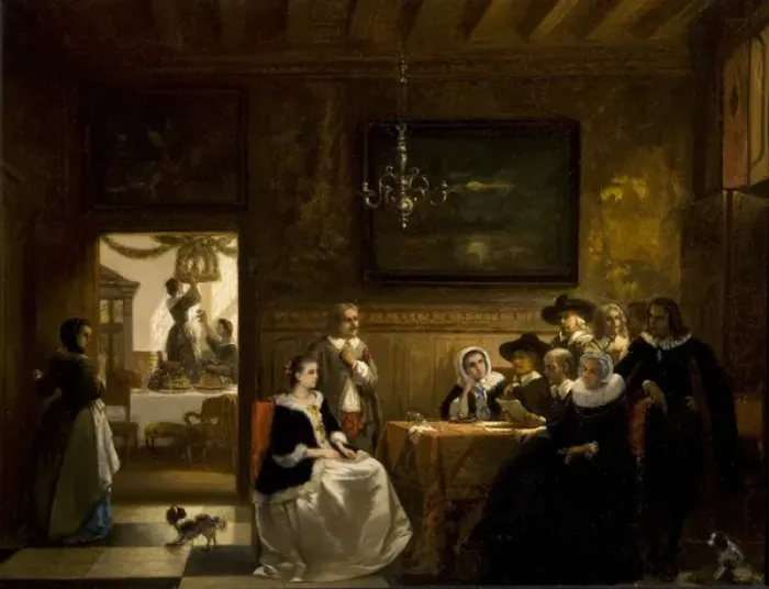 Framed Print : Dutch Family Scene Framed Print : Dutch Family Scene