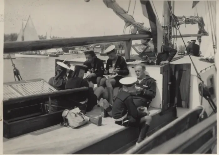 Framed Print : Dutch sea scouts on large sailing boat, Holland Framed Print : Dutch sea scouts on large sailing boat, Holland
