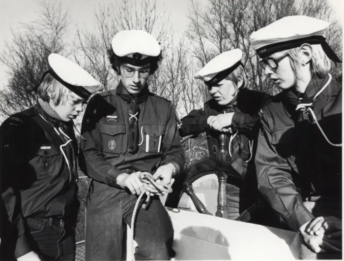 Framed Print : Dutch sea scouts tying knots, Holland Framed Print : Dutch sea scouts tying knots, Holland