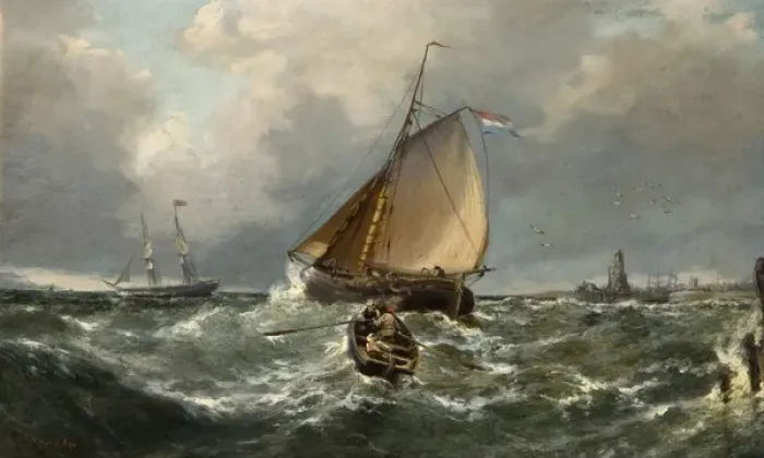 Framed Print : Dutch Shipping Scene Framed Print : Dutch Shipping Scene