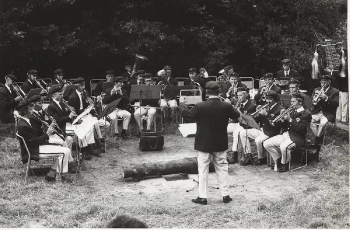 Framed Print : Dutch wind band playing in open air, Holland Framed Print : Dutch wind band playing in open air, Holland