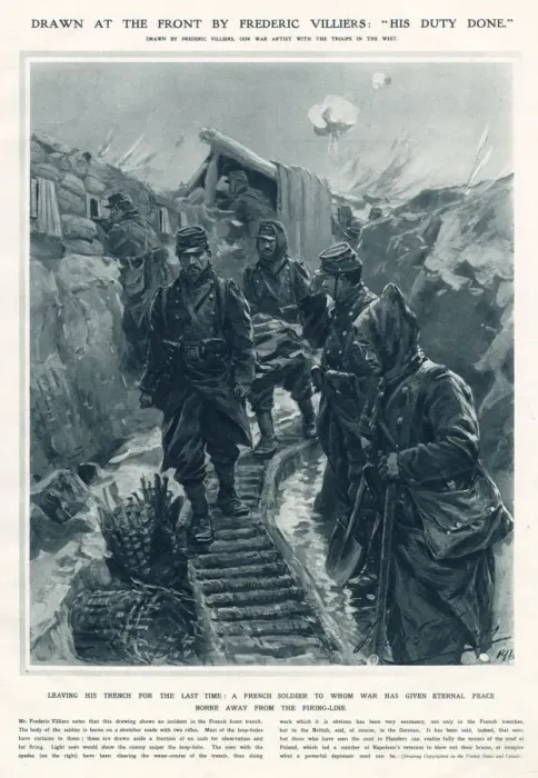 Framed Print : His Duty Done by Frederic Villiers Framed Print : His Duty Done by Frederic Villiers